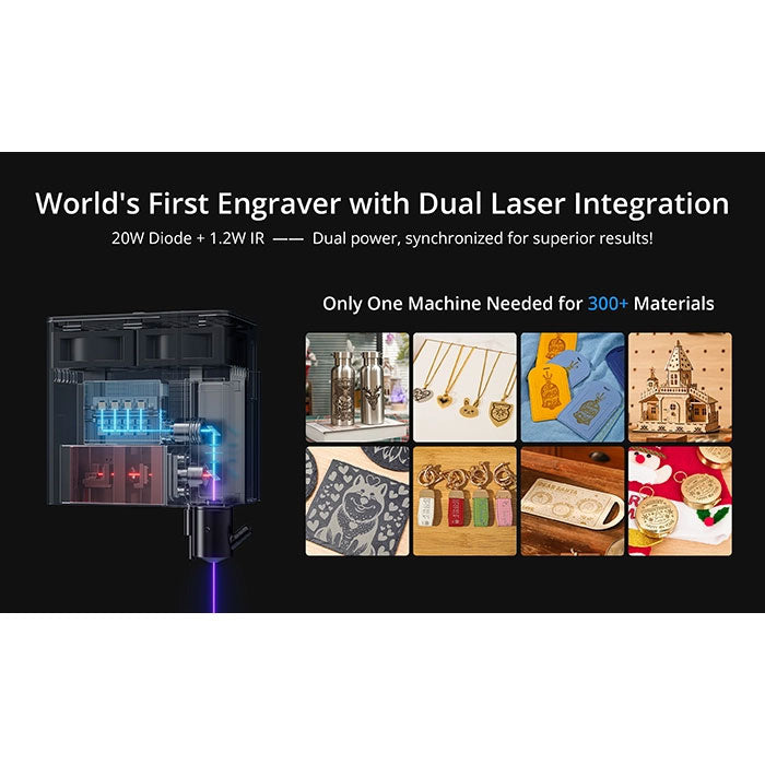AtomStack Kraft Dual-laser Engraver 20W Diode + 1.2W IR