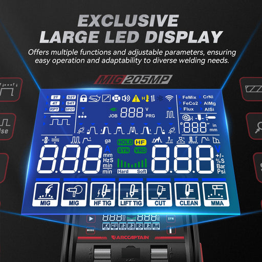 MIG205MP large LED display and control panel
