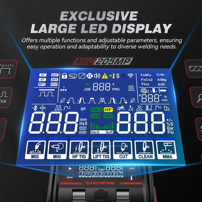 MIG205MP large LED display and control panel