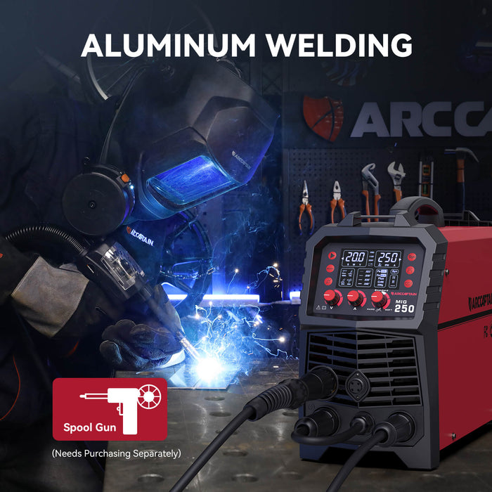 MIG250 aluminum welding with spool gun