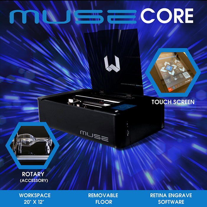 FSL Muse Core Desktop CO2 Laser Cutting and Engraving Machine