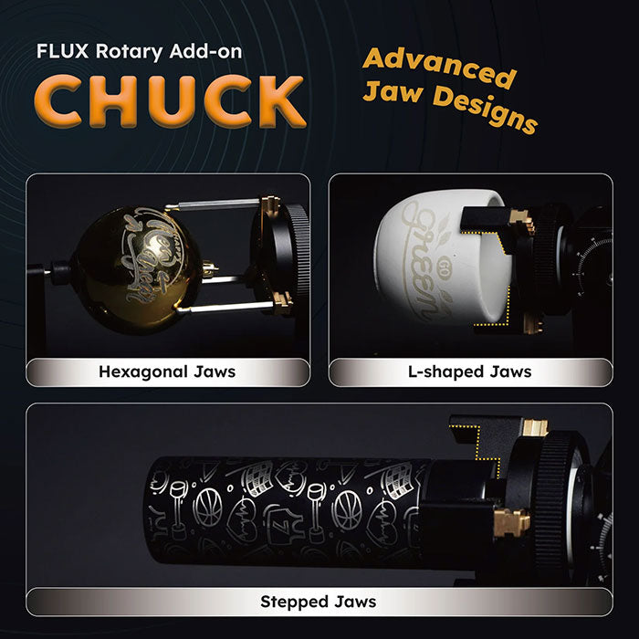 FLUX beamo Chuck Rotary Add-on