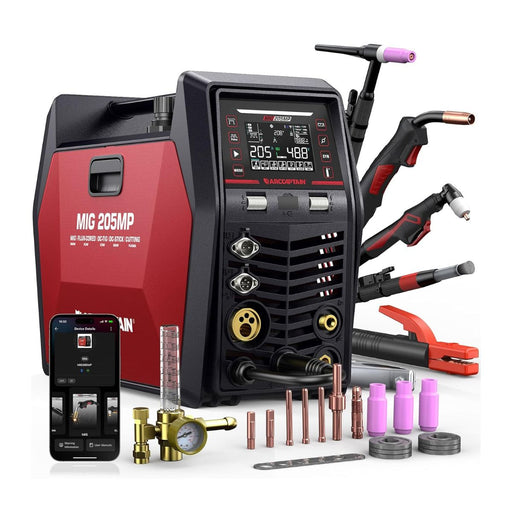 Arccaptain MIG205MP 9-in-1 Multi-Process Welder and Plasma Cutter