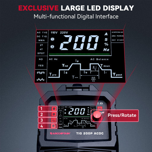 TIG200P AC/DC pulse TIG aluminum welding