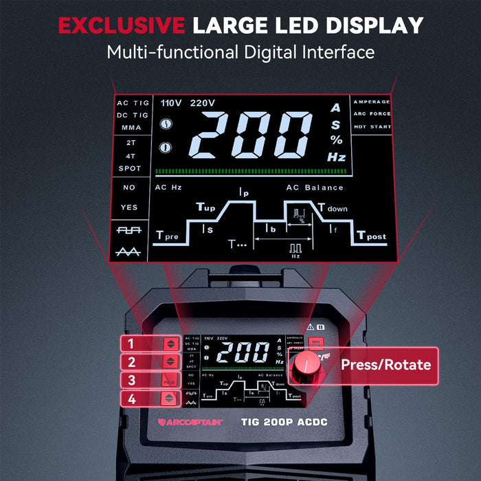 TIG200P AC/DC pulse TIG aluminum welding