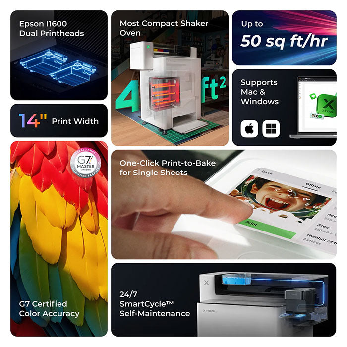 xTool Apparel Printer One Click DTF Printer